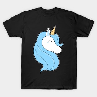 Cute Unicorn Blue Hairs T-Shirt